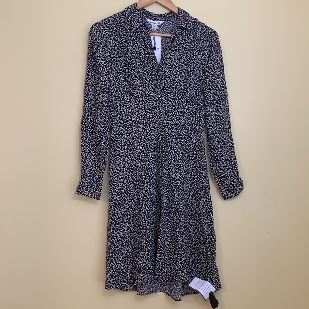 Whistles NWT Autumn Ditsy Floral Viscose Long Sleeve Collar Shirt Dress NO BELT - Picture 3 of 17